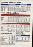 The Hoverspeed 1982 brochure, including timetables - Hoverspeed City Link rail service